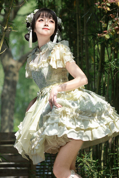 Lolita Dress - Pepper Chiffon Double-layered, Green, Ruffled, Sweet Style - additional product view 10