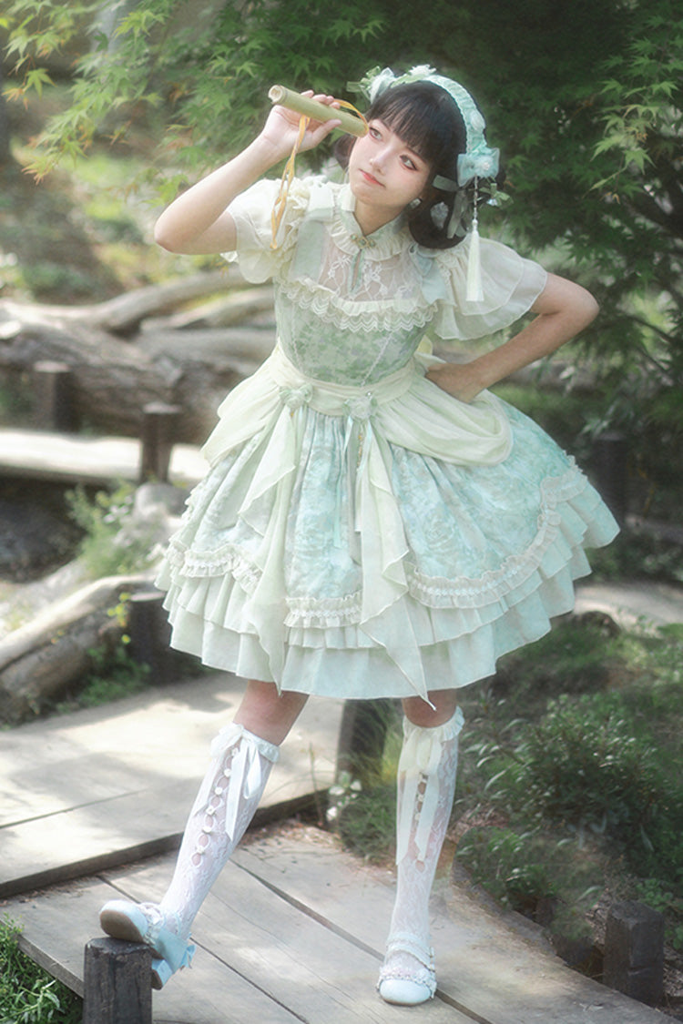 Lolita Dress - Pepper Chiffon Double-layered, Green, Ruffled, Sweet Style - additional product view 12