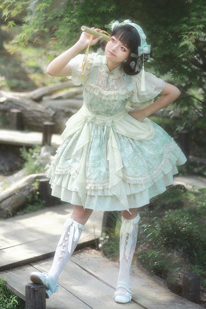 Lolita Dress - Pepper Chiffon Double-layered, Green, Ruffled, Sweet Style - additional product view 12