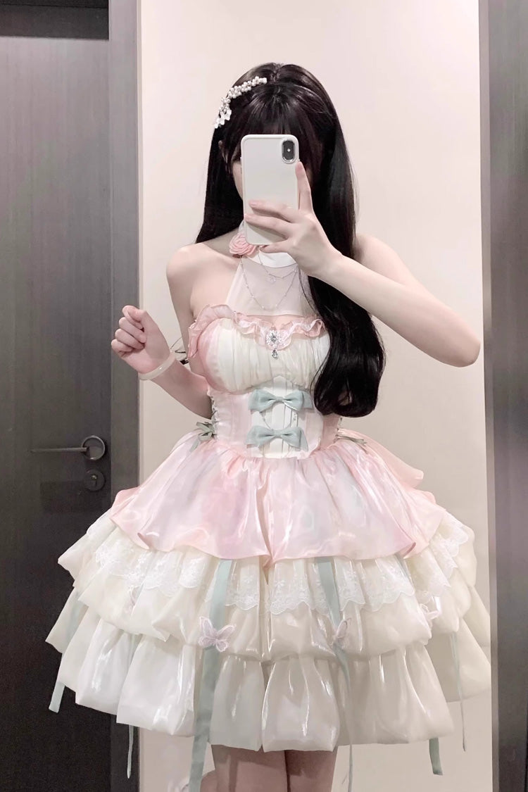 Lolita Dress - Pink/green Love God's Promise, 2 Colors, Sweet Style, Ruffled - additional product view 5