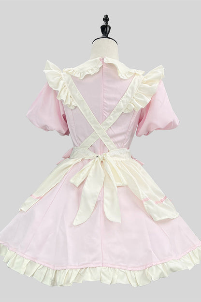 Lolita Dress - Pink/white, 2 Colors, Plus Size, Lace Trim, Ruffled - additional product view 2
