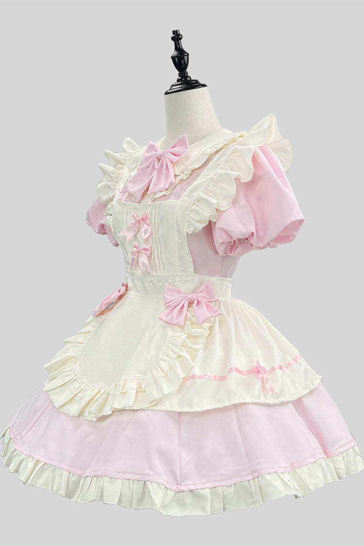 Lolita Dress - Pink/white, 2 Colors, Plus Size, Lace Trim, Ruffled - main product image
