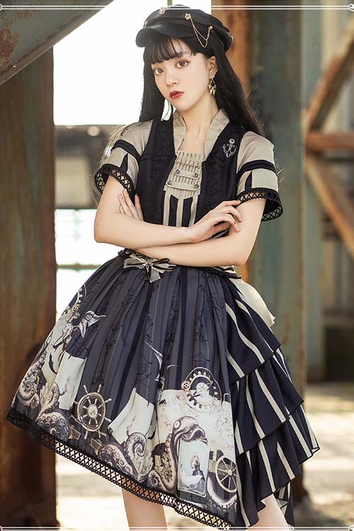 Lolita Dress - Pirate Boat Series OP, Black, Gothic Style, Punk Style - additional product view 3