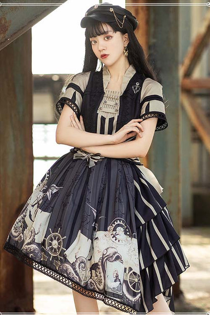 Lolita Dress - Pirate Boat Series OP, Black, Gothic Style, Punk Style - additional product view 3