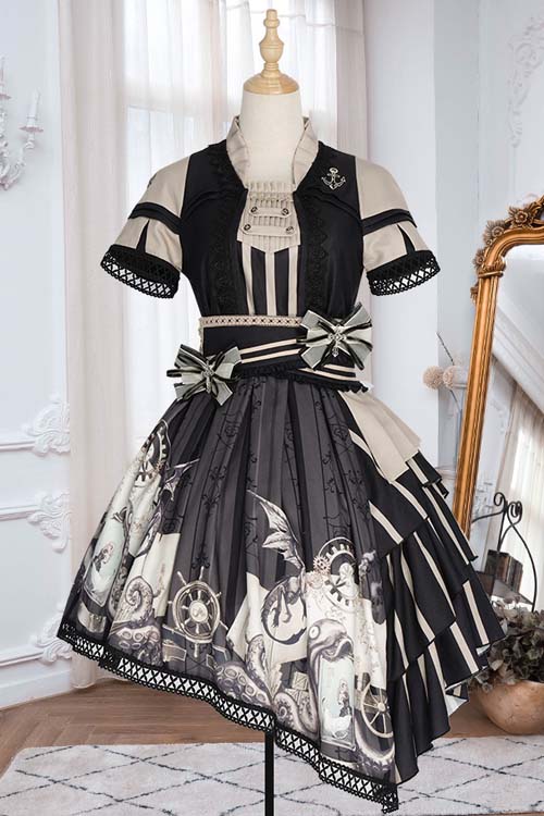 Lolita Dress - Pirate Boat Series OP, Black, Gothic Style, Punk Style - S Black / M Black / L Black option