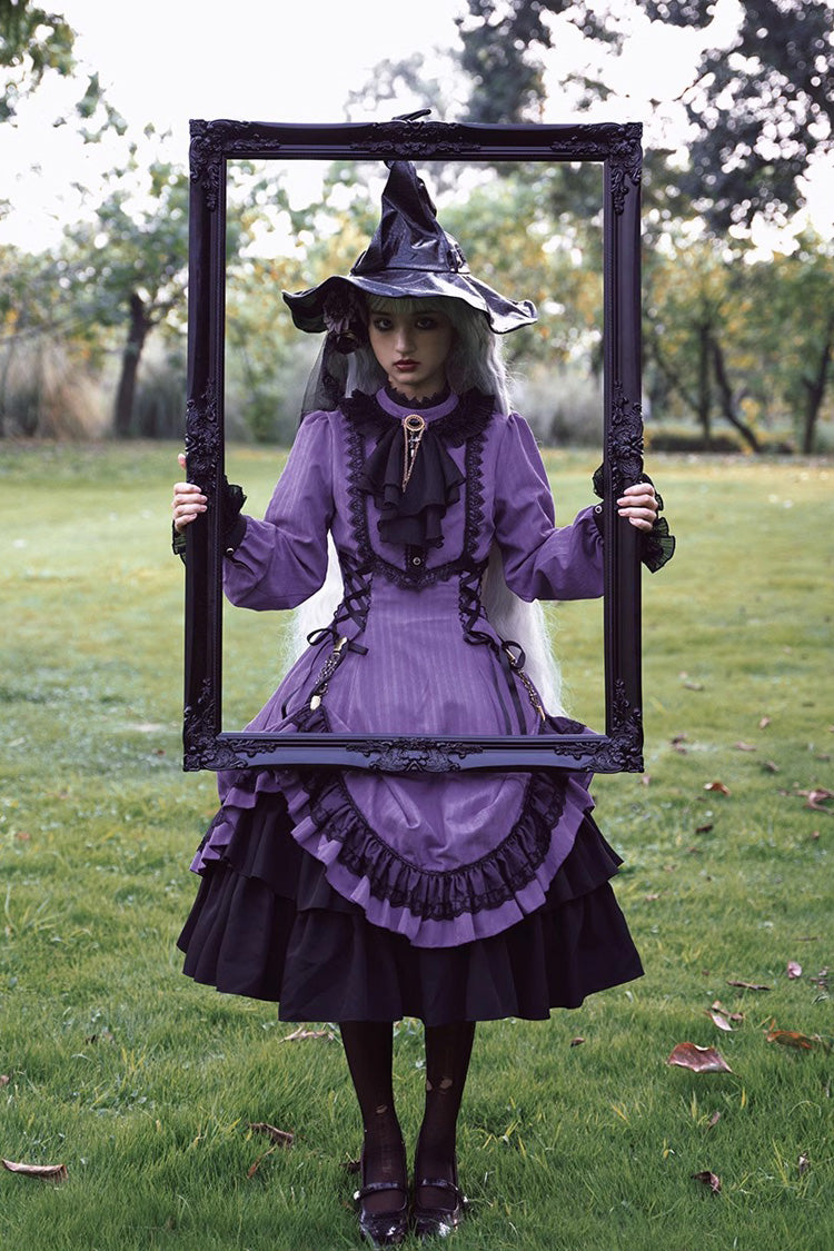 Lolita Dress - Point Manor, 5 Colors, Stand Collar, Ruffled, Long Sleeves - additional product view 12