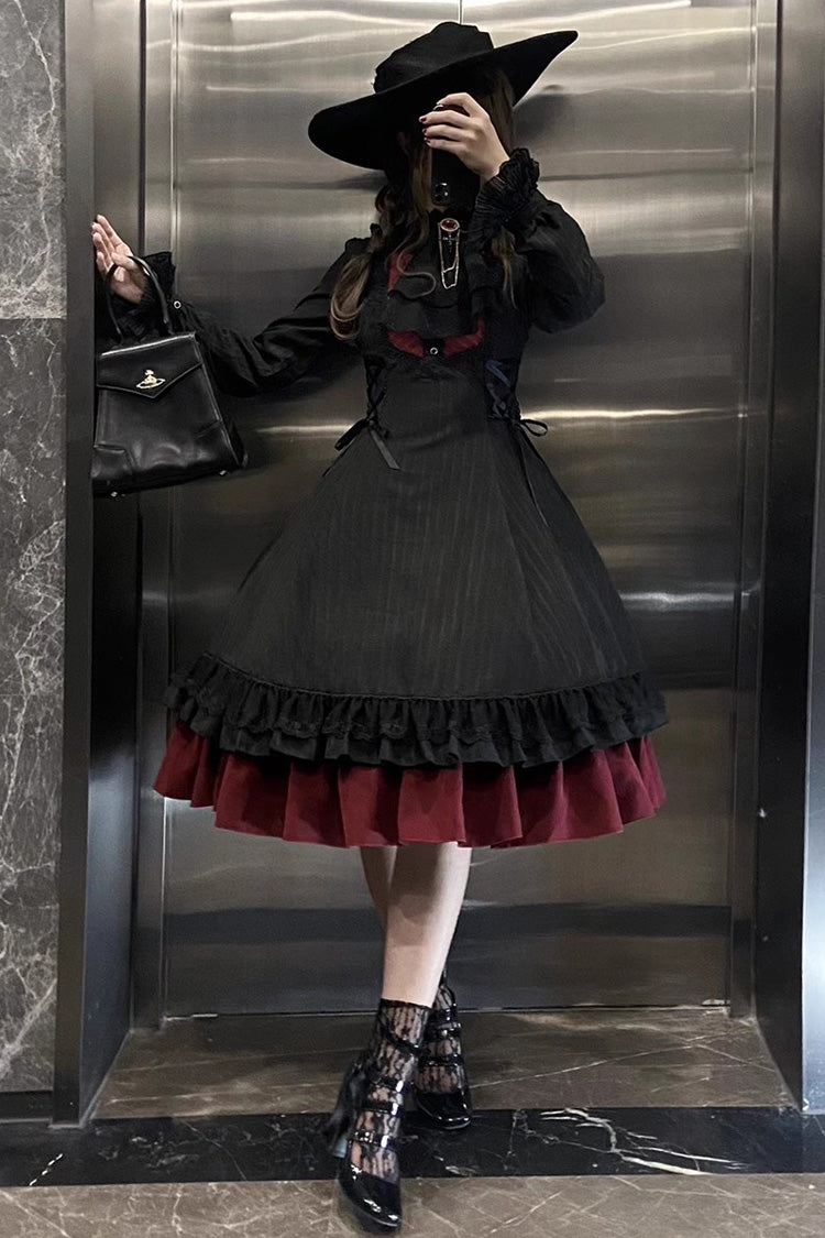 Lolita Dress - Point Manor, 5 Colors, Stand Collar, Ruffled, Long Sleeves - additional product view 19