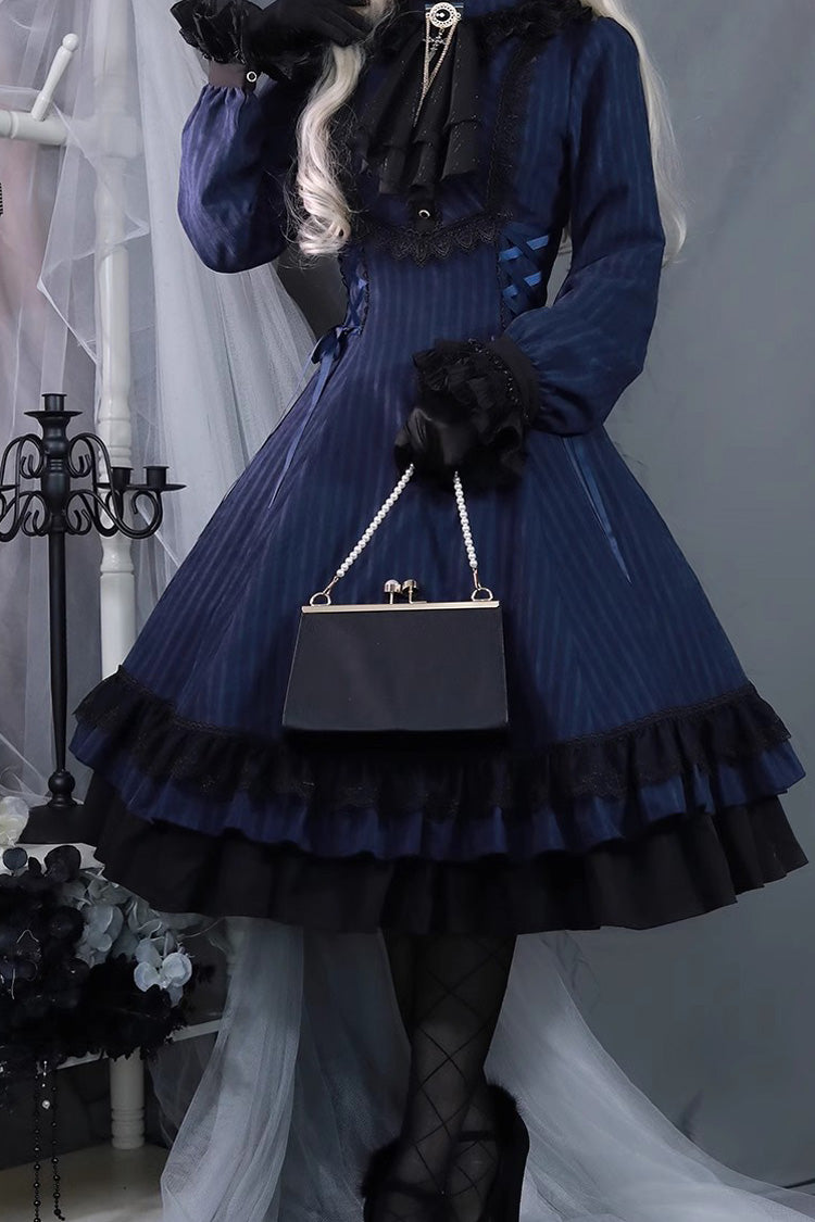 Lolita Dress - Point Manor, 5 Colors, Stand Collar, Ruffled, Long Sleeves - additional product view 21