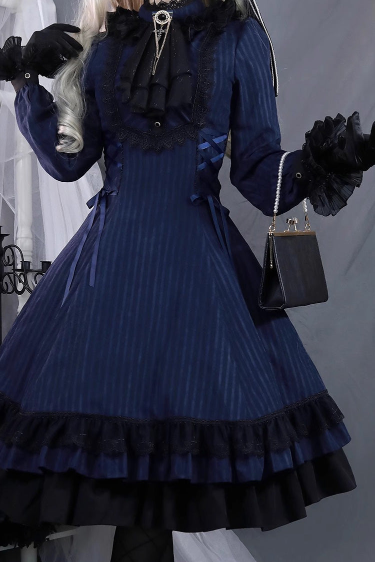 Lolita Dress - Point Manor, 5 Colors, Stand Collar, Ruffled, Long Sleeves - additional product view 22