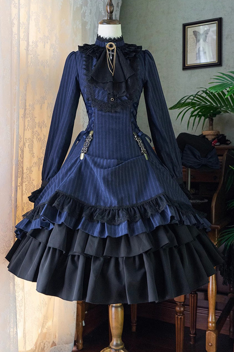 Lolita Dress - Point Manor, 5 Colors, Stand Collar, Ruffled, Long Sleeves - additional product view 23