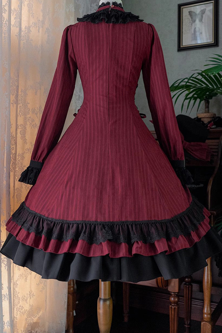 Lolita Dress - Point Manor, 5 Colors, Stand Collar, Ruffled, Long Sleeves - additional product view 26