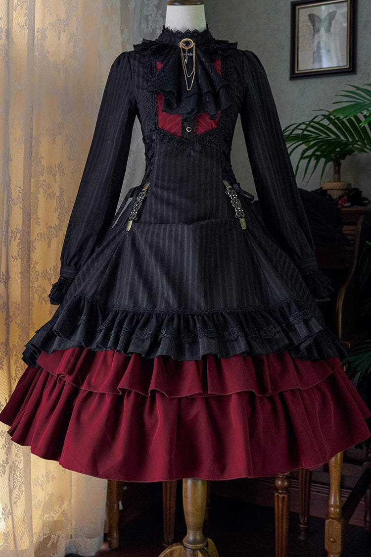 Lolita Dress - Point Manor, 5 Colors, Stand Collar, Ruffled, Long Sleeves - additional product view 27