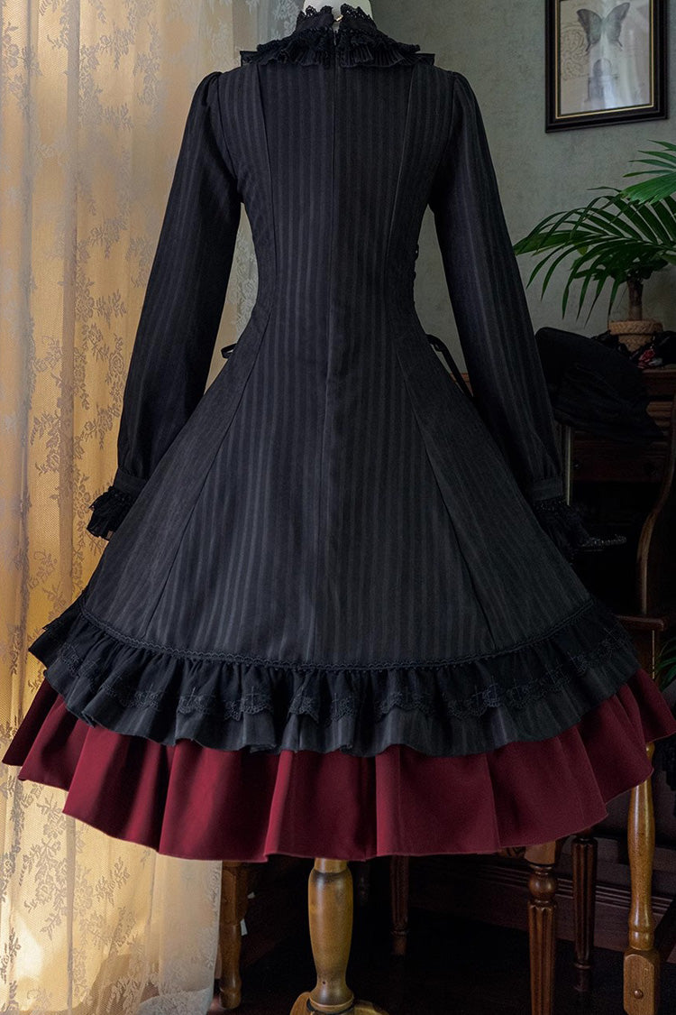 Lolita Dress - Point Manor, 5 Colors, Stand Collar, Ruffled, Long Sleeves - additional product view 28