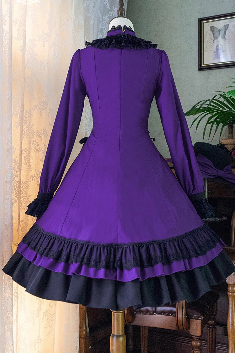 Lolita Dress - Point Manor, 5 Colors, Stand Collar, Ruffled, Long Sleeves - additional product view 32