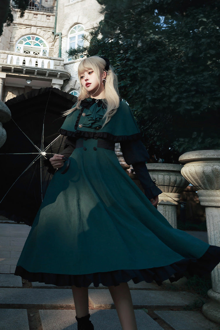 Lolita Dress - Potions School, Green, Ruffled, Long Sleeves, Sweet Style - additional product view 2