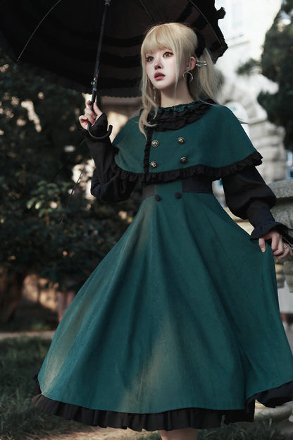 Lolita Dress - Potions School, Green, Ruffled, Long Sleeves, Sweet Style - additional product view 3
