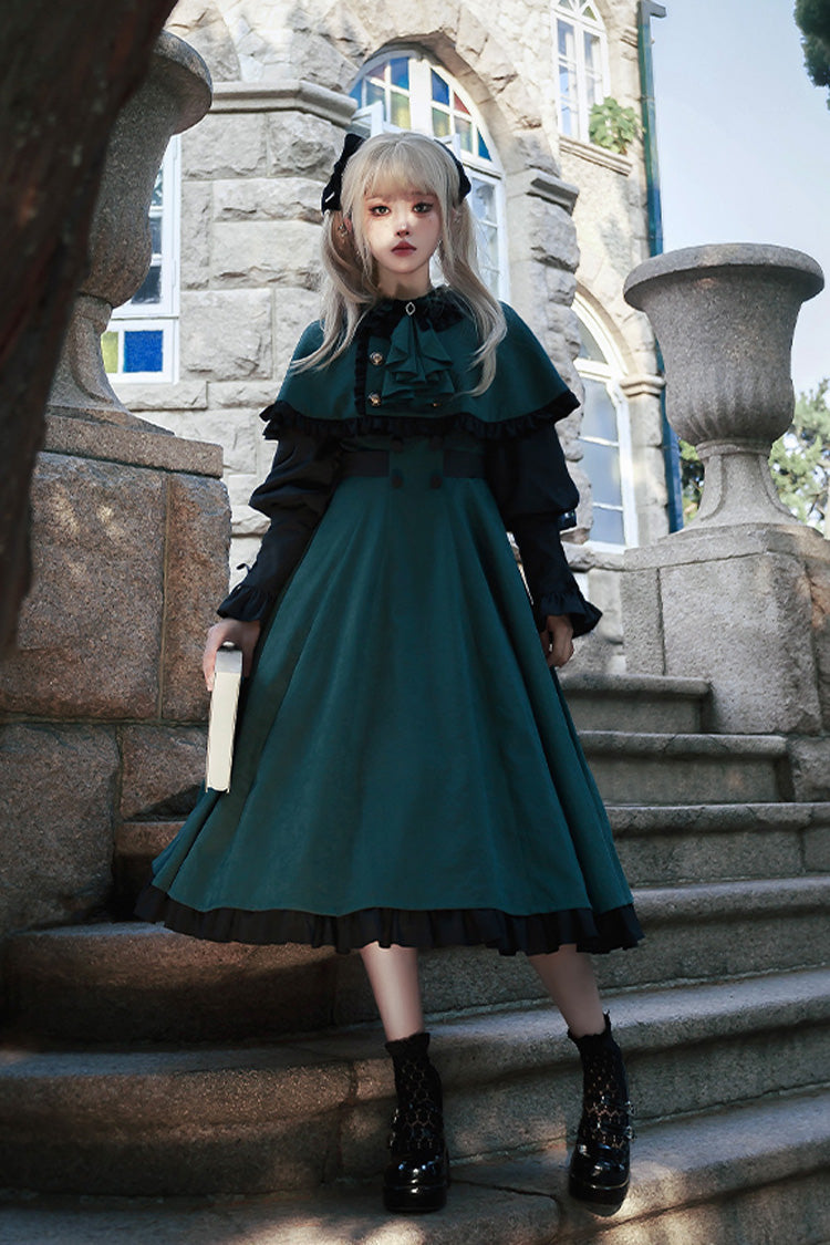 Lolita Dress - Potions School, Green, Ruffled, Long Sleeves, Sweet Style - additional product view 6