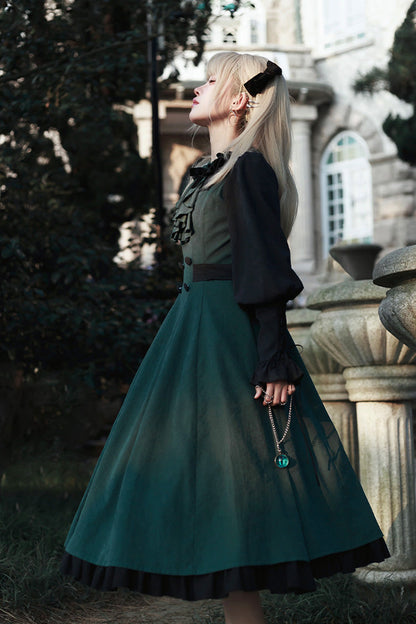 Lolita Dress - Potions School, Green, Ruffled, Long Sleeves, Sweet Style - additional product view 9