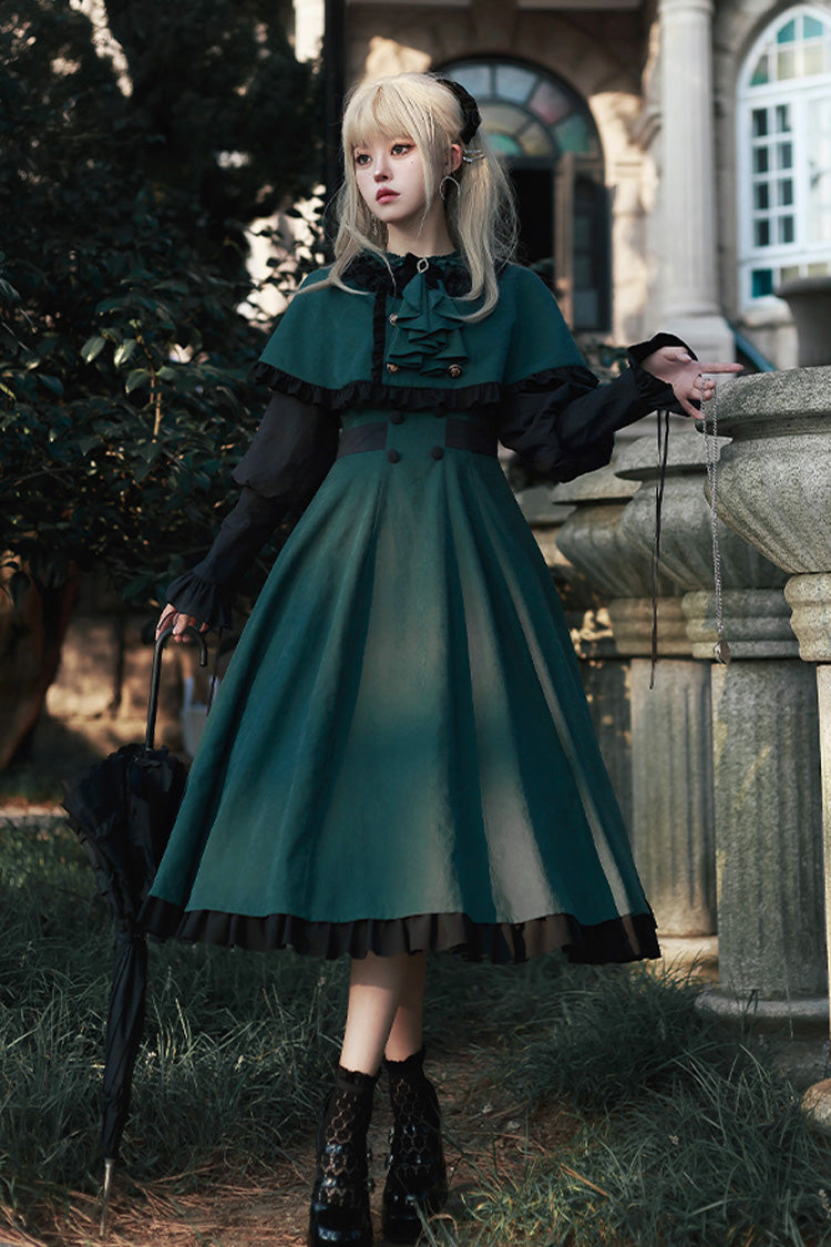 Lolita Dress - Potions School, Green, Ruffled, Long Sleeves, Sweet Style - main product image