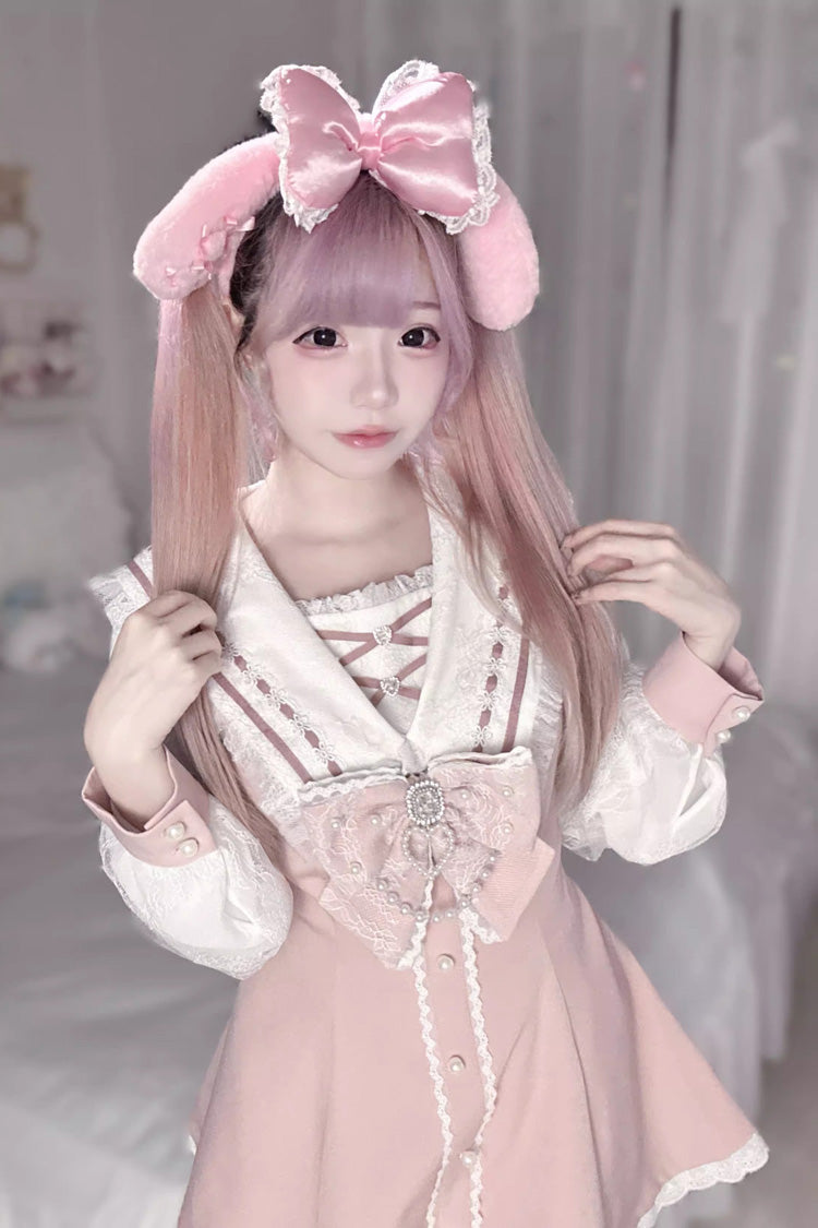 Lolita Dress - Print Bowknot Jirai Kei, 3 Colors, Printed, Long Sleeves, Sweet Style - additional product view 6