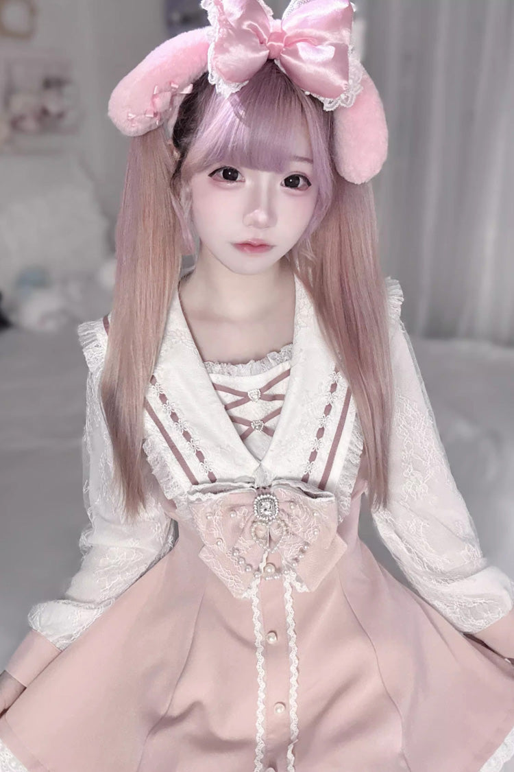 Lolita Dress - Print Bowknot Jirai Kei, 3 Colors, Printed, Long Sleeves, Sweet Style - additional product view 7