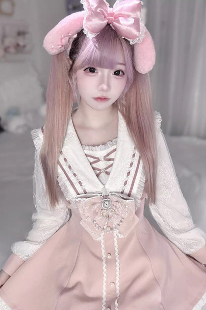 Lolita Dress - Print Bowknot Jirai Kei, 3 Colors, Printed, Long Sleeves, Sweet Style - additional product view 7