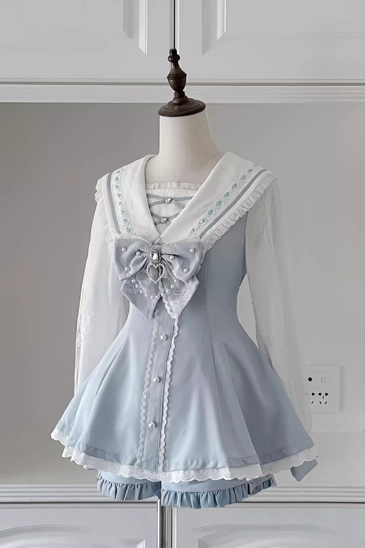 Lolita Dress - Print Bowknot Jirai Kei, 3 Colors, Printed, Long Sleeves, Sweet Style - main product image