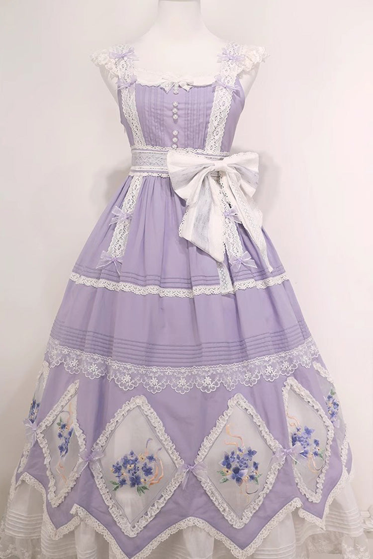 Lolita Dress - Print, Purple, Classic Style, Bow Detail, Ruffled - additional product view 4