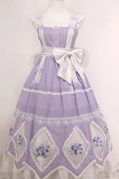 Lolita Dress - Print, Purple, Classic Style, Bow Detail, Ruffled - additional product view 4