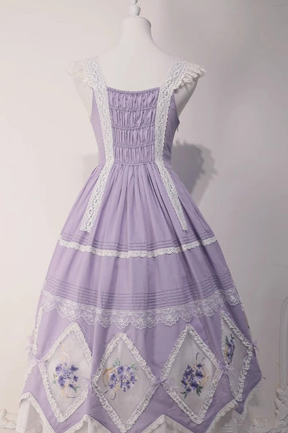 Lolita Dress - Print, Purple, Classic Style, Bow Detail, Ruffled - additional product view 5