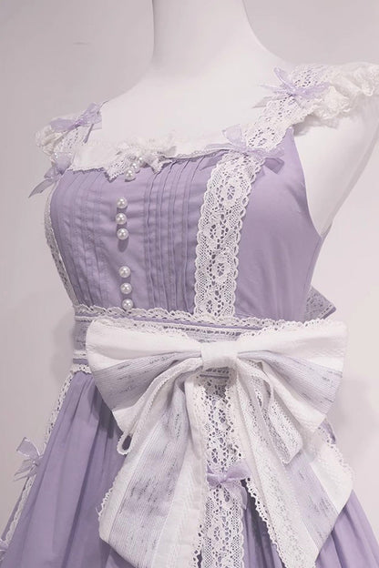 Lolita Dress - Print, Purple, Classic Style, Bow Detail, Ruffled - additional product view 6