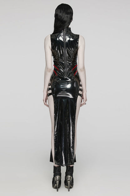 Lolita Dress - PU Leather, 2 Colors, Slit Detail, Buckle Detail, Women's Style - additional product view 11