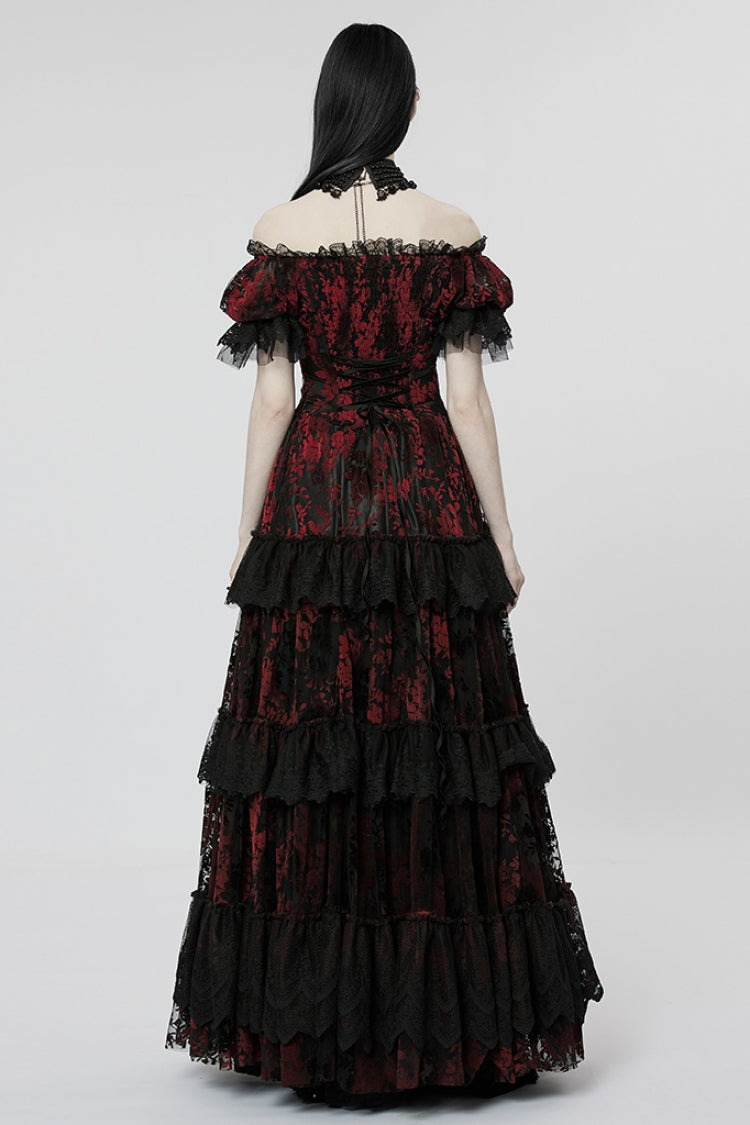 Lolita Dress - Puff Print Ruffle Lace, 2 Colors, Puff Sleeves, Women's Style, Ruffled - additional product view 11