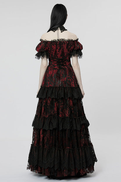 Lolita Dress - Puff Print Ruffle Lace, 2 Colors, Puff Sleeves, Women's Style, Ruffled - additional product view 11