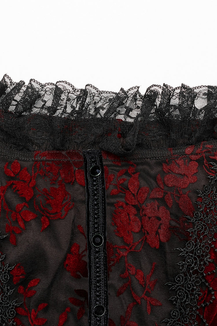 Lolita Dress - Puff Print Ruffle Lace, 2 Colors, Puff Sleeves, Women's Style, Ruffled - additional product view 13