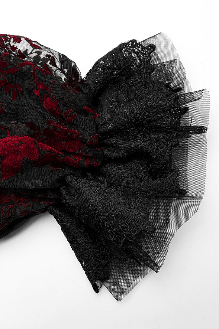 Lolita Dress - Puff Print Ruffle Lace, 2 Colors, Puff Sleeves, Women's Style, Ruffled - additional product view 14