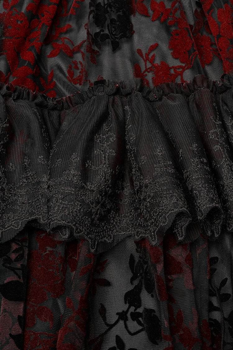 Lolita Dress - Puff Print Ruffle Lace, 2 Colors, Puff Sleeves, Women's Style, Ruffled - additional product view 16