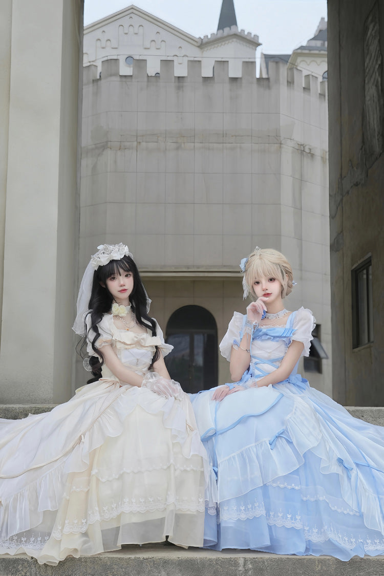 Lolita Dress - Puff Ruffle Hanayome Cardigan, 2 Colors, Puff Sleeves, Bow Detail, Ruffled - additional product view 3