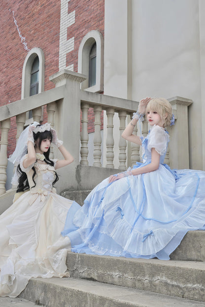 Lolita Dress - Puff Ruffle Hanayome Cardigan, 2 Colors, Puff Sleeves, Bow Detail, Ruffled - additional product view 4