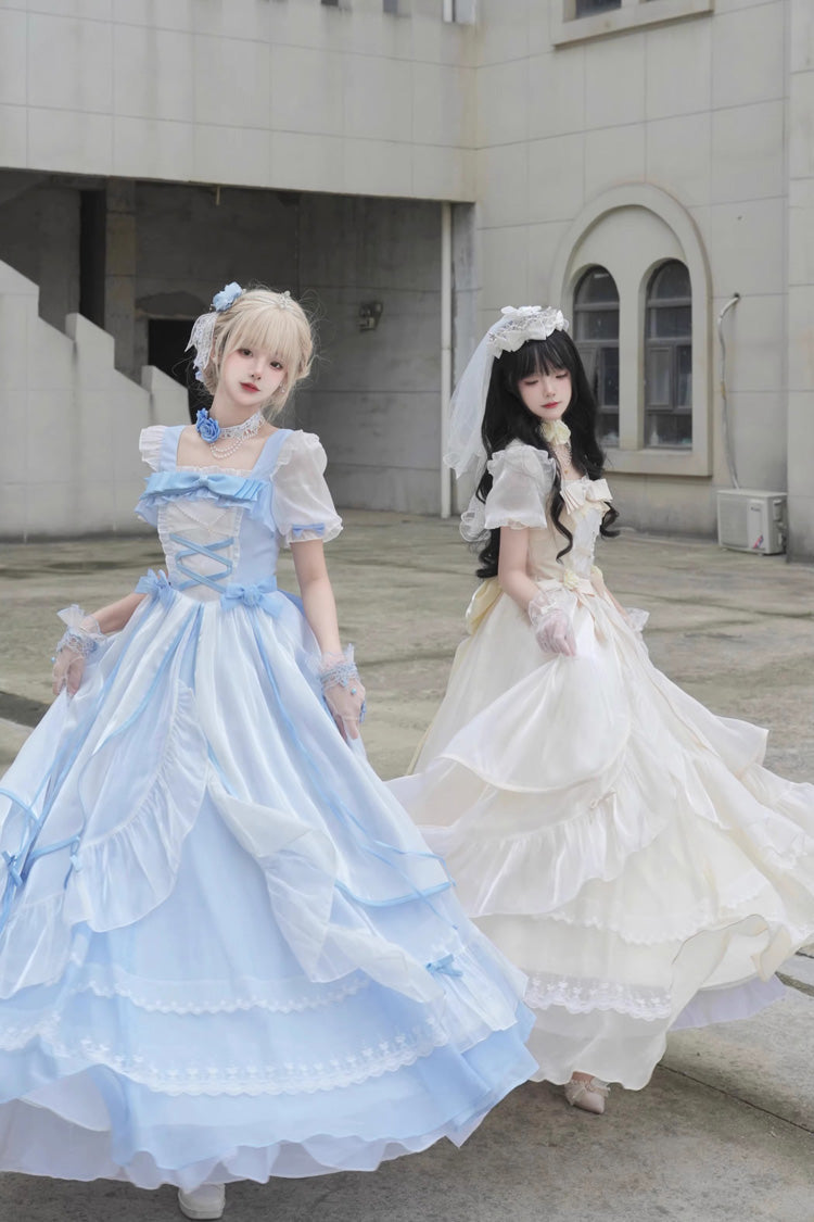 Lolita Dress - Puff Ruffle Hanayome Cardigan, 2 Colors, Puff Sleeves, Bow Detail, Ruffled - main product image