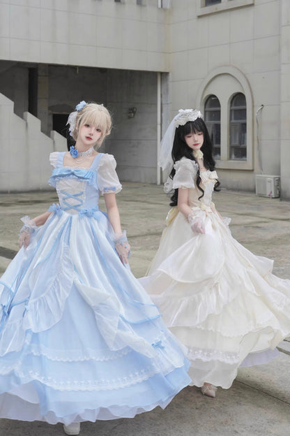 Lolita Dress - Puff Ruffle Hanayome Cardigan, 2 Colors, Puff Sleeves, Bow Detail, Ruffled - main product image