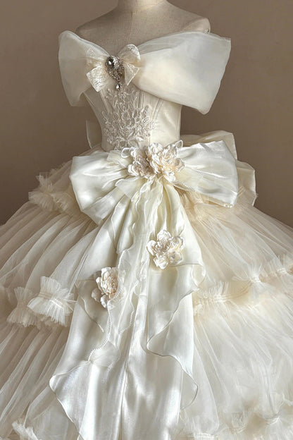 Lolita Dress - Pure White Oath, White, Ruffled, Layered, Sweet Style - additional product view 2