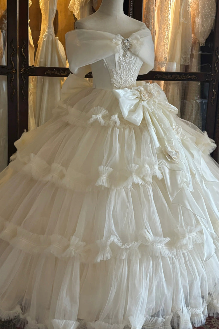 Lolita Dress - Pure White Oath, White, Ruffled, Layered, Sweet Style - main product image