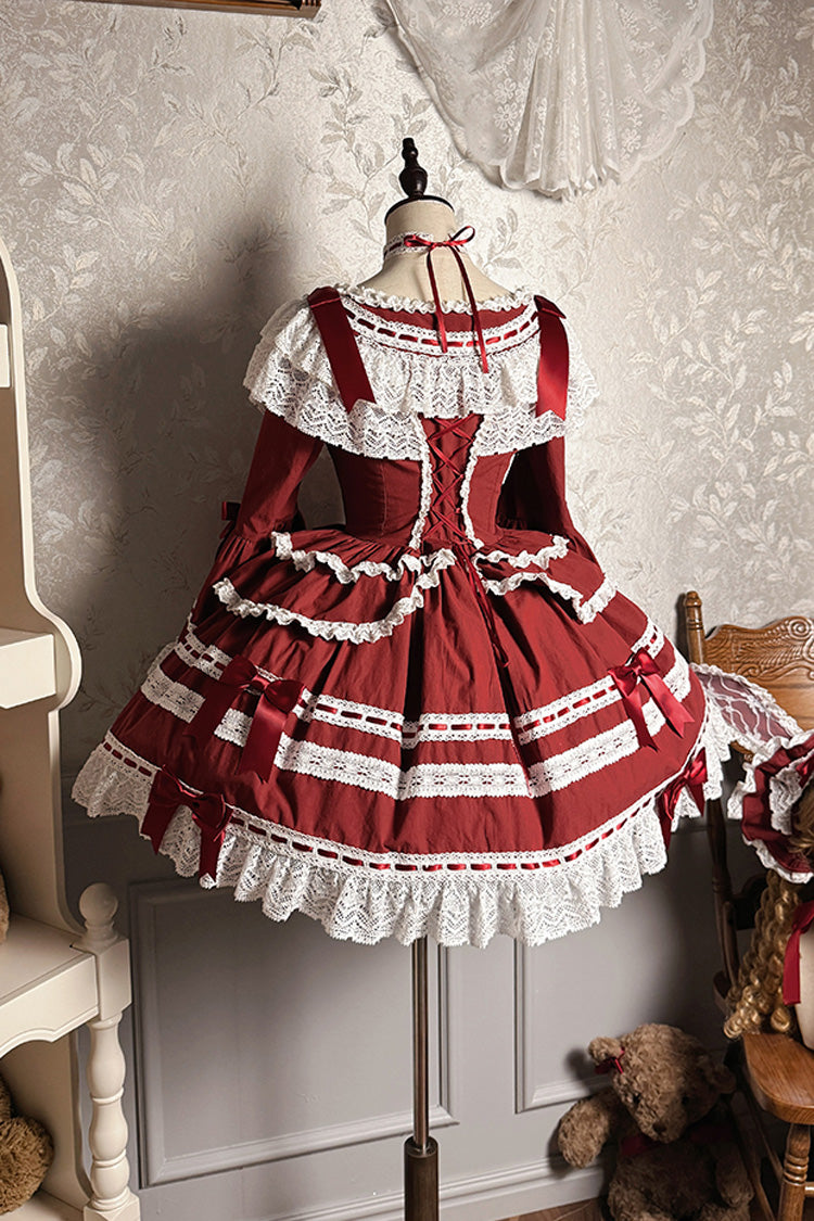 Lolita Dress - Rabbit Sleeping Doll, Red, Bow Detail, Lace Trim, Ruffled - additional product view 7