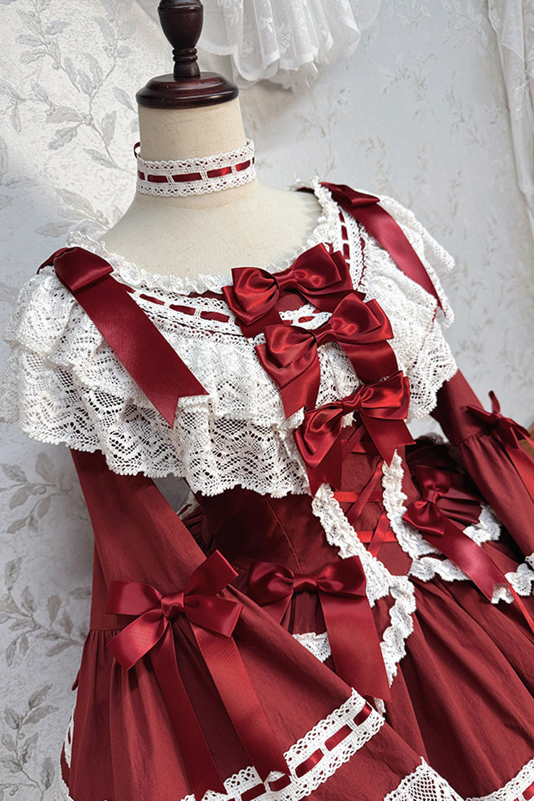 Lolita Dress - Rabbit Sleeping Doll, Red, Bow Detail, Lace Trim, Ruffled - additional product view 8