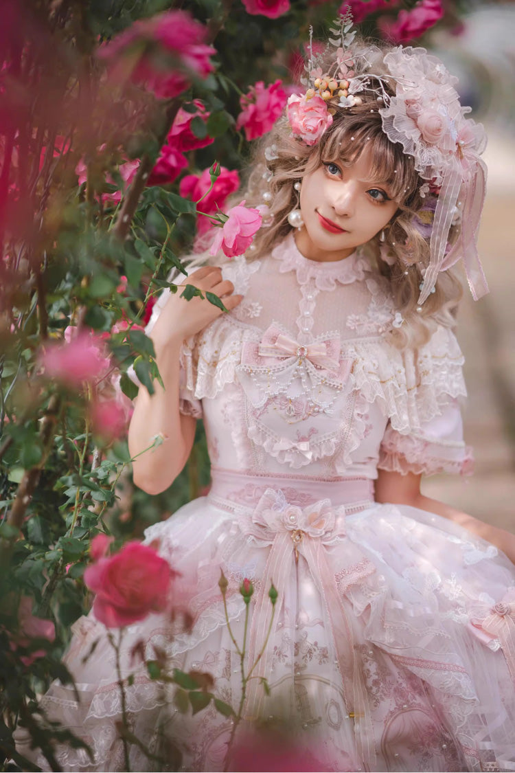 Lolita Dress - Realm Of Sunset, 2 Colors, Lace Trim, Ruffled, Printed - additional product view 4