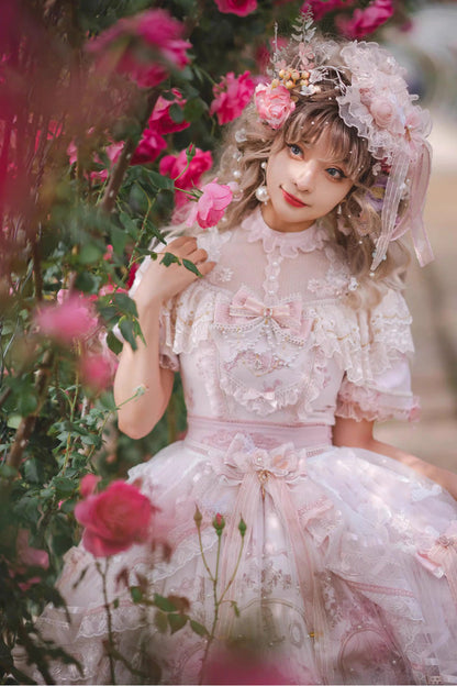 Lolita Dress - Realm Of Sunset, 2 Colors, Lace Trim, Ruffled, Printed - additional product view 4
