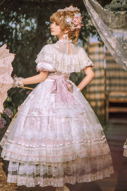 Lolita Dress - Realm Of Sunset, 2 Colors, Lace Trim, Ruffled, Printed - additional product view 6