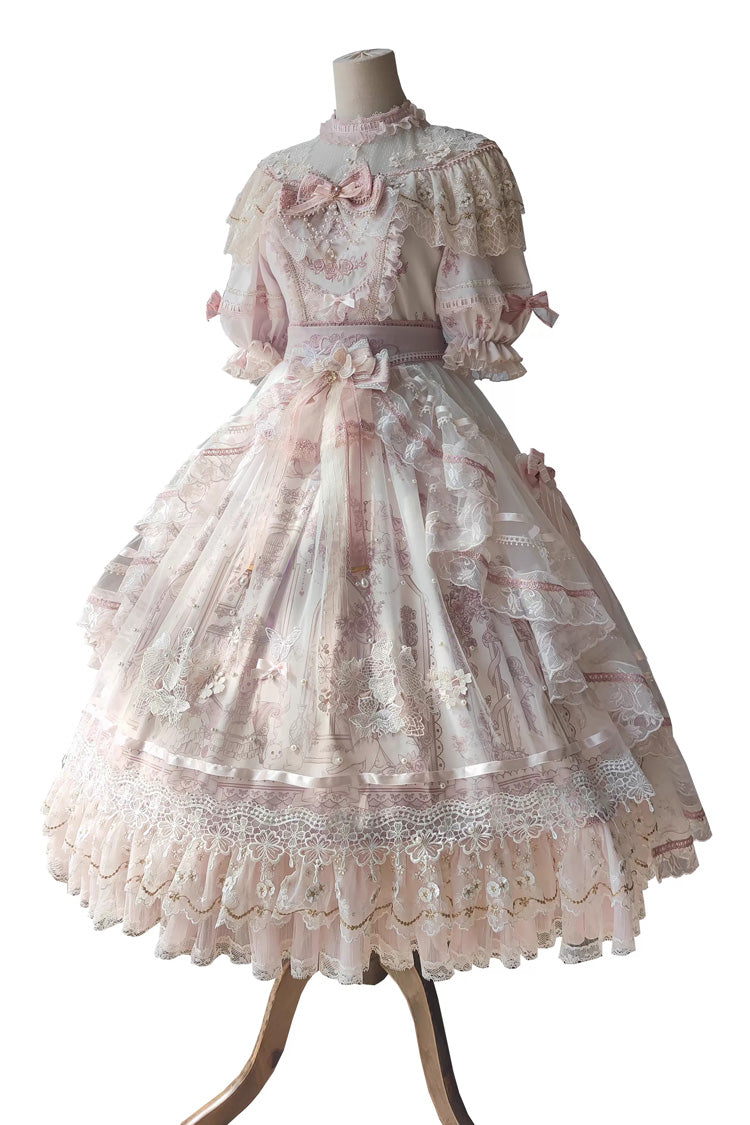 Lolita Dress - Realm Of Sunset, 2 Colors, Lace Trim, Ruffled, Printed - additional product view 9