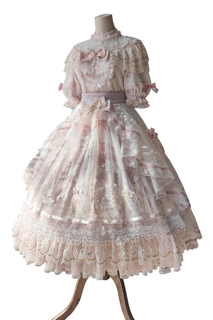 Lolita Dress - Realm Of Sunset, 2 Colors, Lace Trim, Ruffled, Printed - additional product view 9